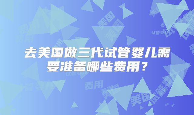 去美国做三代试管婴儿需要准备哪些费用?