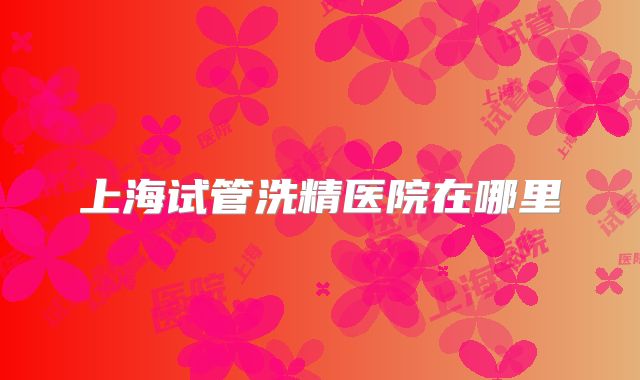 上海试管洗精医院在哪里