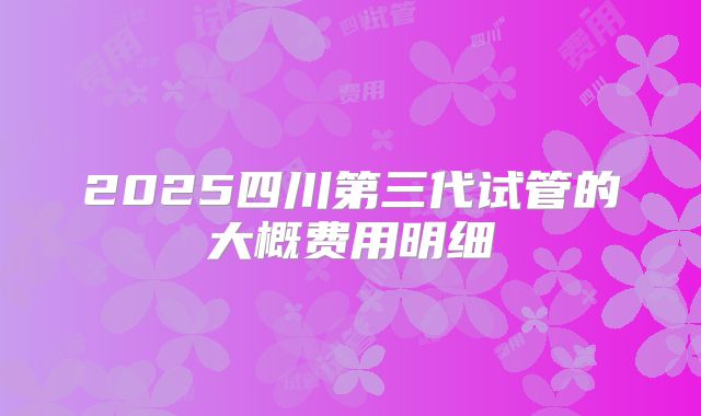 2025四川第三代试管的大概费用明细