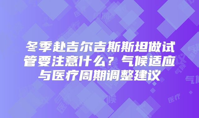冬季赴吉尔吉斯斯坦做试管要注意什么？气候适应与医疗周期调整建议