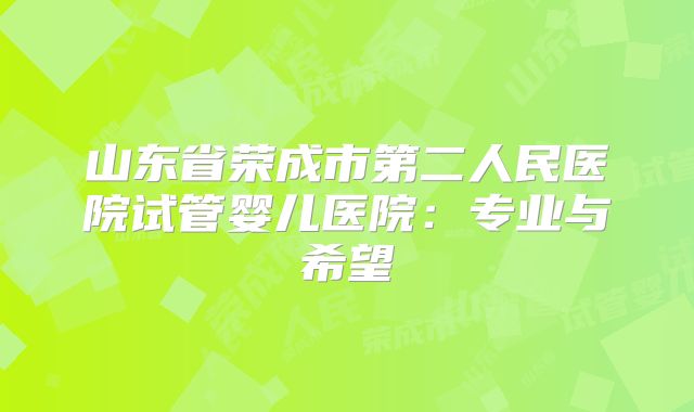 山东省荣成市第二人民医院试管婴儿医院：专业与希望