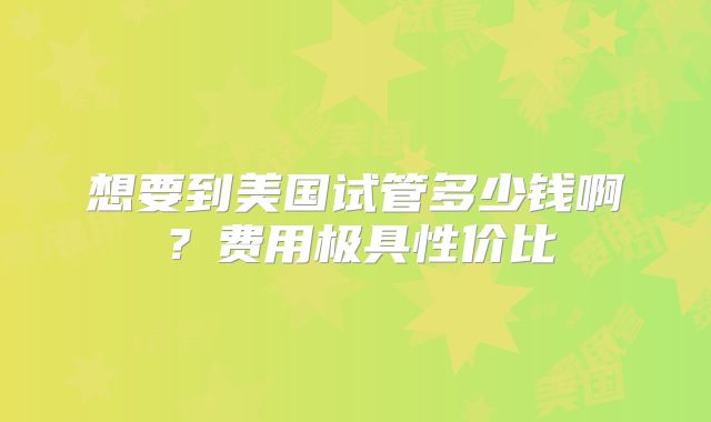 想要到美国试管多少钱啊？费用极具性价比