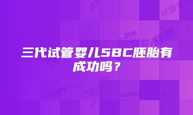 三代试管婴儿5BC胚胎有成功吗？
