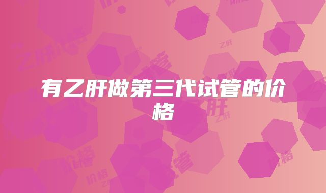 有乙肝做第三代试管的价格