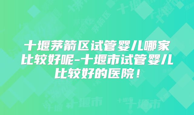 十堰茅箭区试管婴儿哪家比较好呢-十堰市试管婴儿比较好的医院！