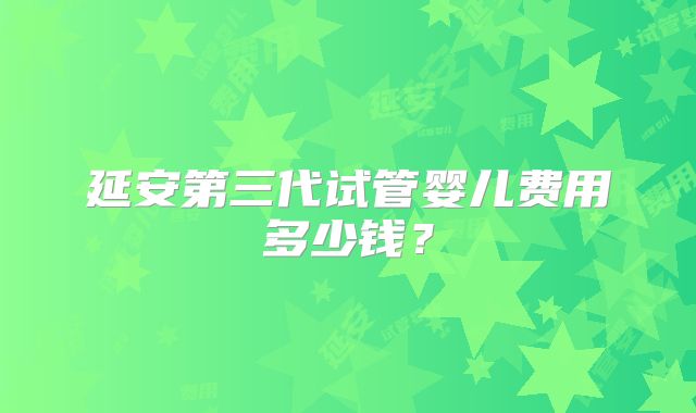 延安第三代试管婴儿费用多少钱？