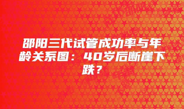 邵阳三代试管成功率与年龄关系图：40岁后断崖下跌？