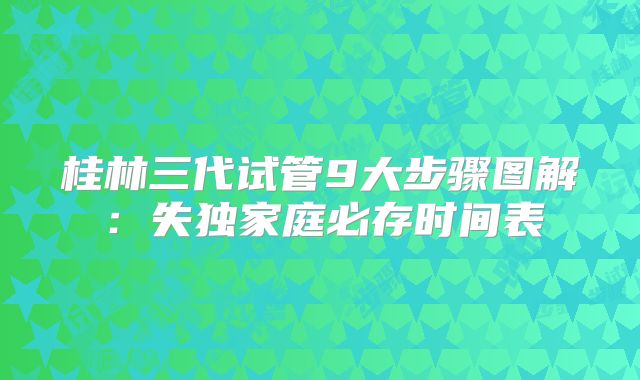桂林三代试管9大步骤图解：失独家庭必存时间表