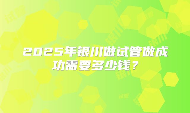 2025年银川做试管做成功需要多少钱？