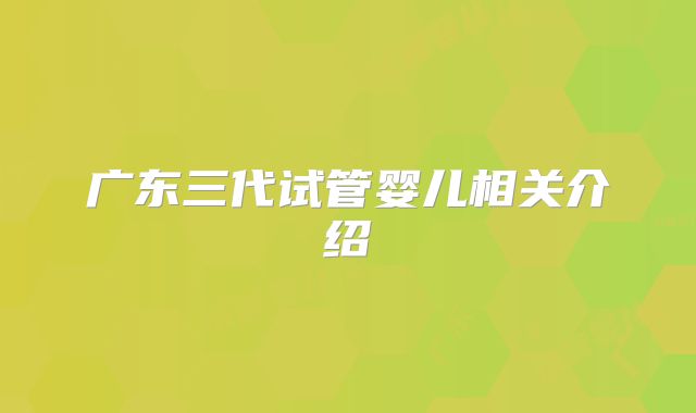 广东三代试管婴儿相关介绍