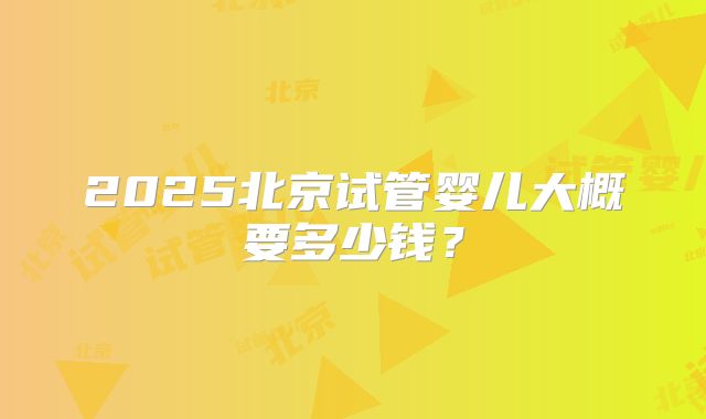 2025北京试管婴儿大概要多少钱?