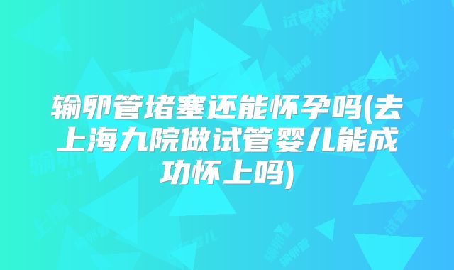 输卵管堵塞还能怀孕吗(去上海九院做试管婴儿能成功怀上吗)