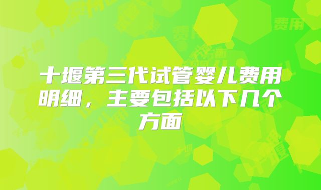 十堰第三代试管婴儿费用明细，主要包括以下几个方面
