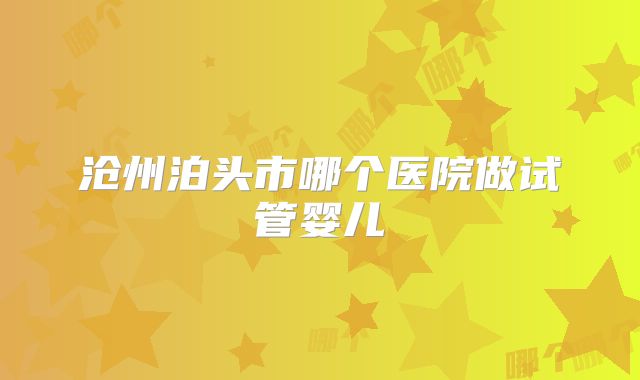 沧州泊头市哪个医院做试管婴儿