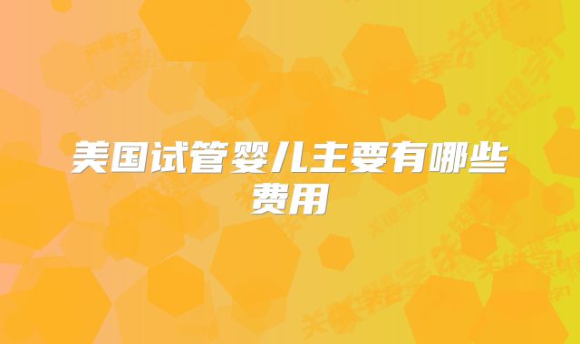 美国试管婴儿主要有哪些费用