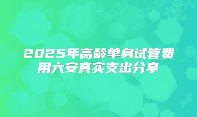 2025年高龄单身试管费用六安真实支出分享