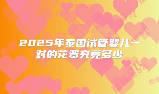 2025年泰国试管婴儿一对的花费究竟多少