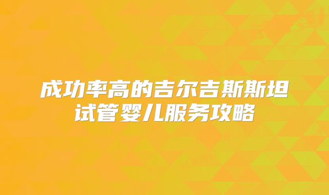 成功率高的吉尔吉斯斯坦试管婴儿服务攻略