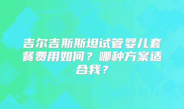 吉尔吉斯斯坦试管婴儿套餐费用如何？哪种方案适合我？