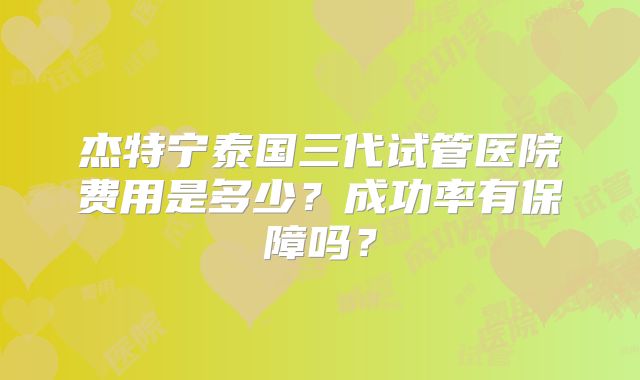 杰特宁泰国三代试管医院费用是多少？成功率有保障吗？