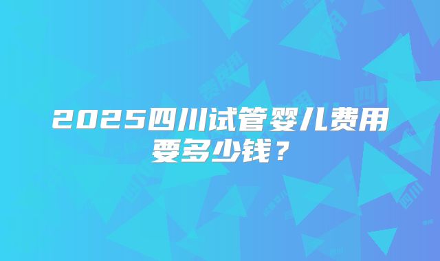2025四川试管婴儿费用要多少钱？