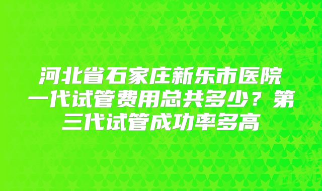 河北省石家庄新乐市医院一代试管费用总共多少？第三代试管成功率多高