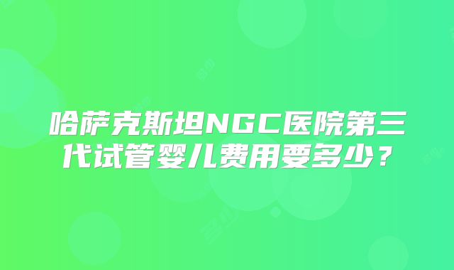 哈萨克斯坦NGC医院第三代试管婴儿费用要多少？