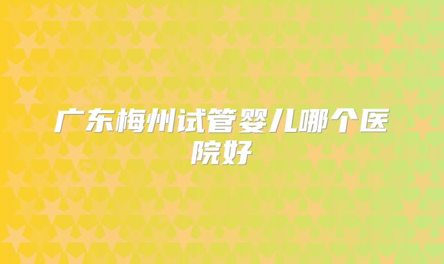 广东梅州试管婴儿哪个医院好