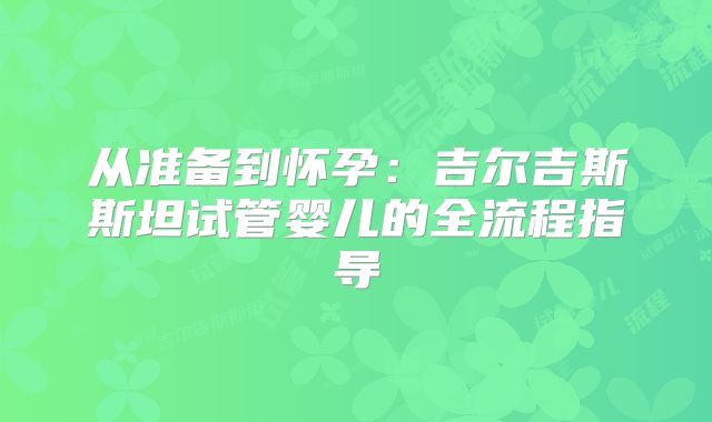从准备到怀孕：吉尔吉斯斯坦试管婴儿的全流程指导