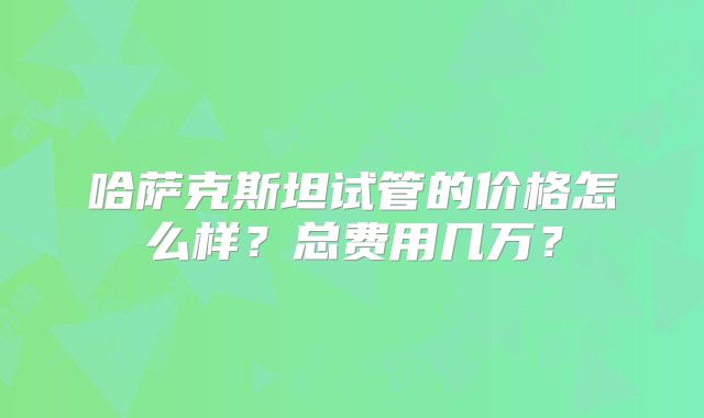 哈萨克斯坦试管的价格怎么样?总费用几万?