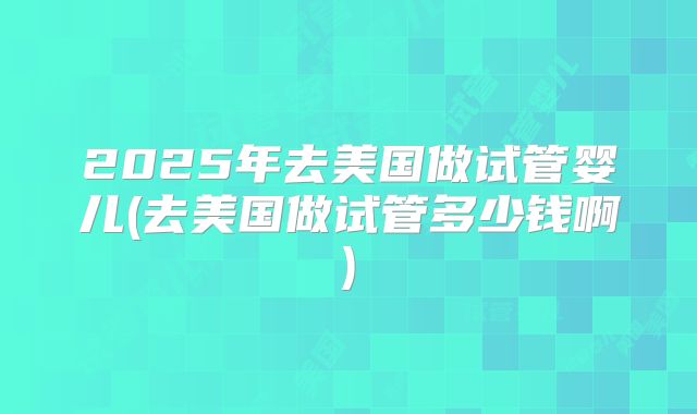 2025年去美国做试管婴儿(去美国做试管多少钱啊)