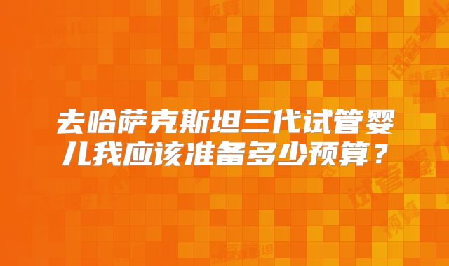 去哈萨克斯坦三代试管婴儿我应该准备多少预算？