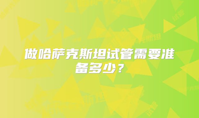 做哈萨克斯坦试管需要准备多少？