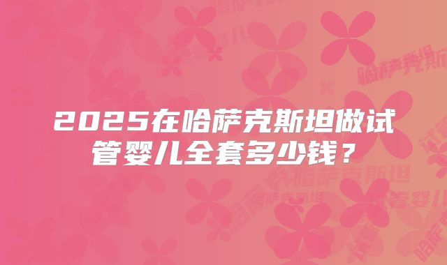 2025在哈萨克斯坦做试管婴儿全套多少钱？