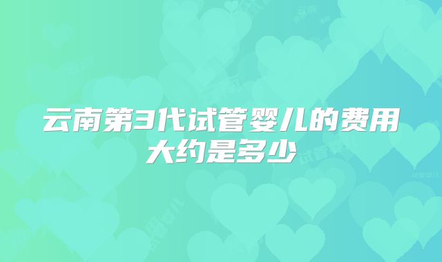 云南第3代试管婴儿的费用大约是多少