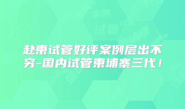 赴柬试管好评案例层出不穷-国内试管柬埔寨三代！