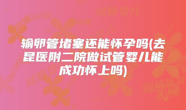 输卵管堵塞还能怀孕吗(去昆医附二院做试管婴儿能成功怀上吗)