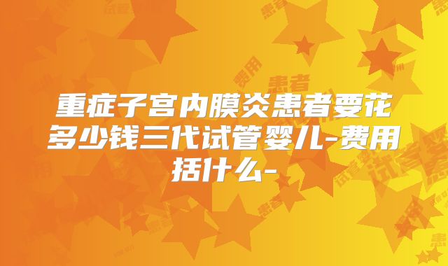 重症子宫内膜炎患者要花多少钱三代试管婴儿-费用括什么-