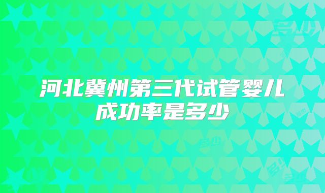 河北冀州第三代试管婴儿成功率是多少