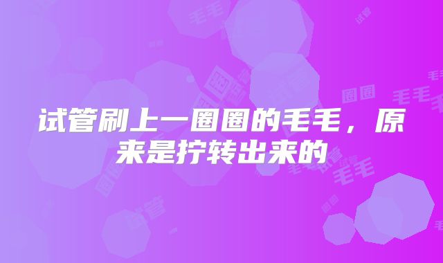 试管刷上一圈圈的毛毛，原来是拧转出来的
