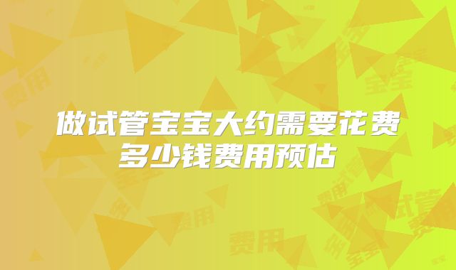 做试管宝宝大约需要花费多少钱费用预估