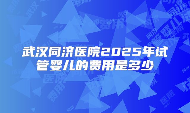 武汉同济医院2025年试管婴儿的费用是多少