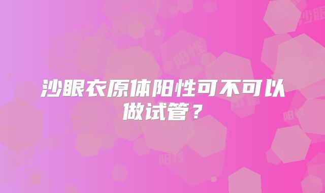 沙眼衣原体阳性可不可以做试管？