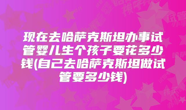 现在去哈萨克斯坦办事试管婴儿生个孩子要花多少钱(自己去哈萨克斯坦做试管要多少钱)