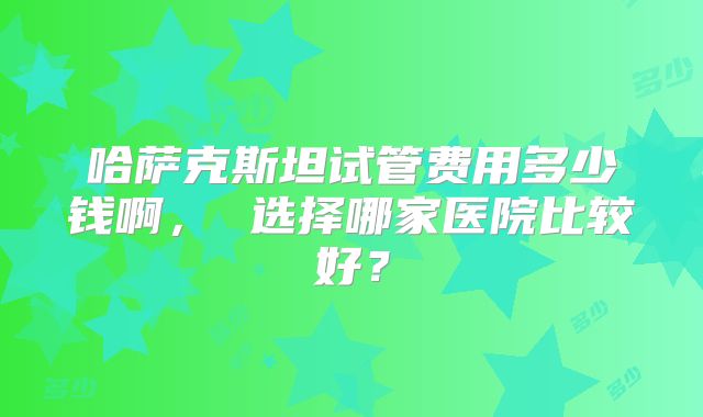 哈萨克斯坦试管费用多少钱啊， 选择哪家医院比较好？