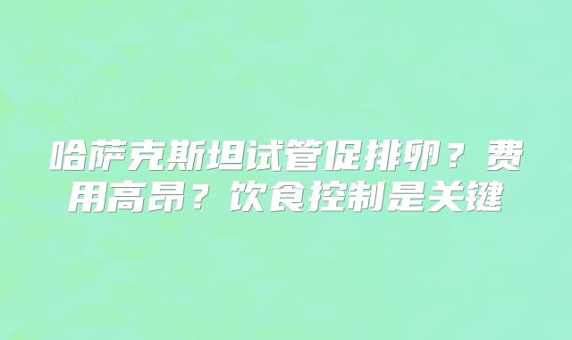 哈萨克斯坦试管促排卵？费用高昂？饮食控制是关键