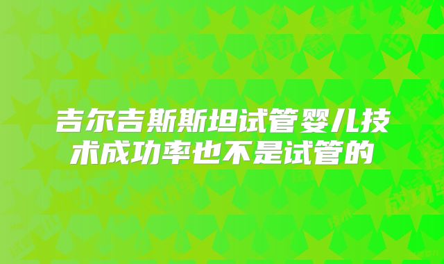 吉尔吉斯斯坦试管婴儿技术成功率也不是试管的