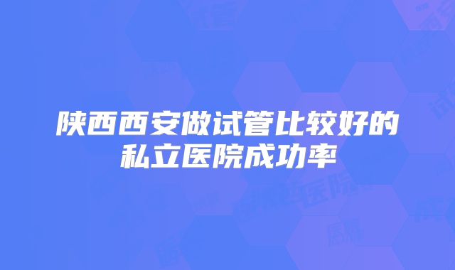 陕西西安做试管比较好的私立医院成功率