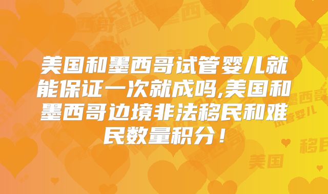 美国和墨西哥试管婴儿就能保证一次就成吗,美国和墨西哥边境非法移民和难民数量积分!