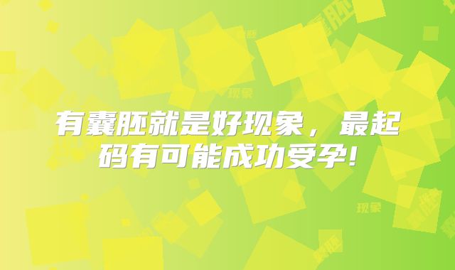 有囊胚就是好现象,最起码有可能成功受孕!